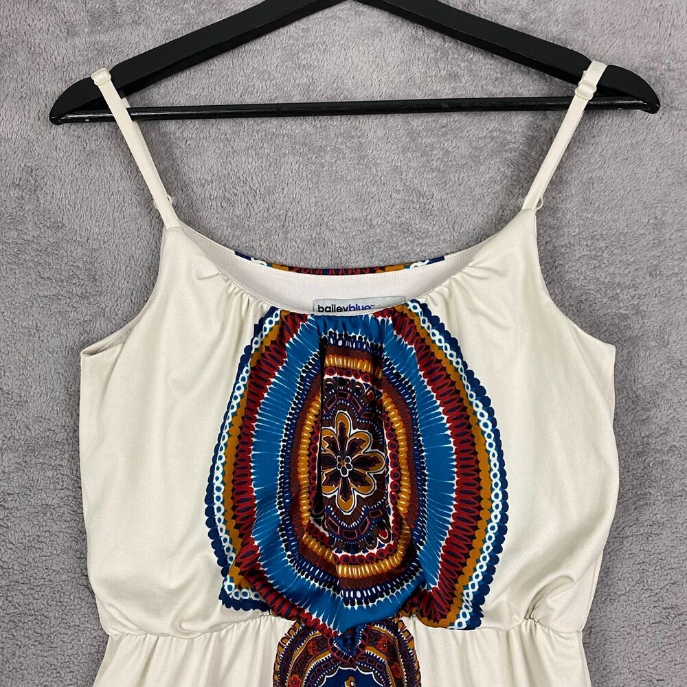 Bailey Blue Dress Women Small White Multi Floral Stretch Strapless A-Line Boho - Picture 2 of 11